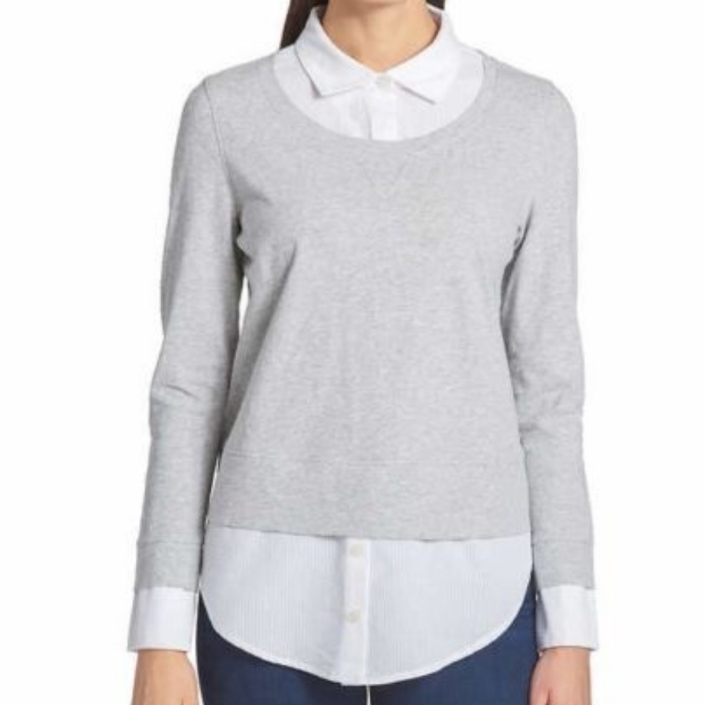 Tommy Hilfiger Womens Top Grey 2XL Heather Lon1086